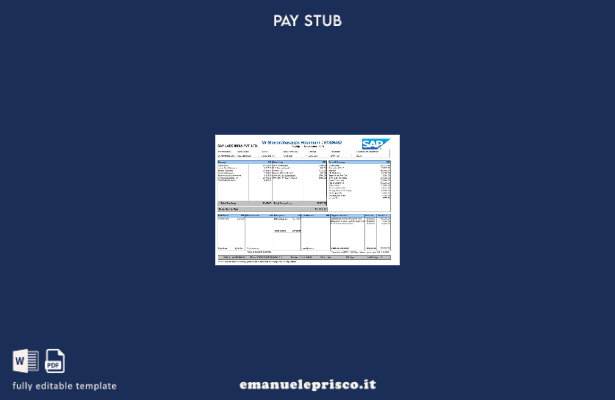modello di busta paga Sap Labs in stile verificato